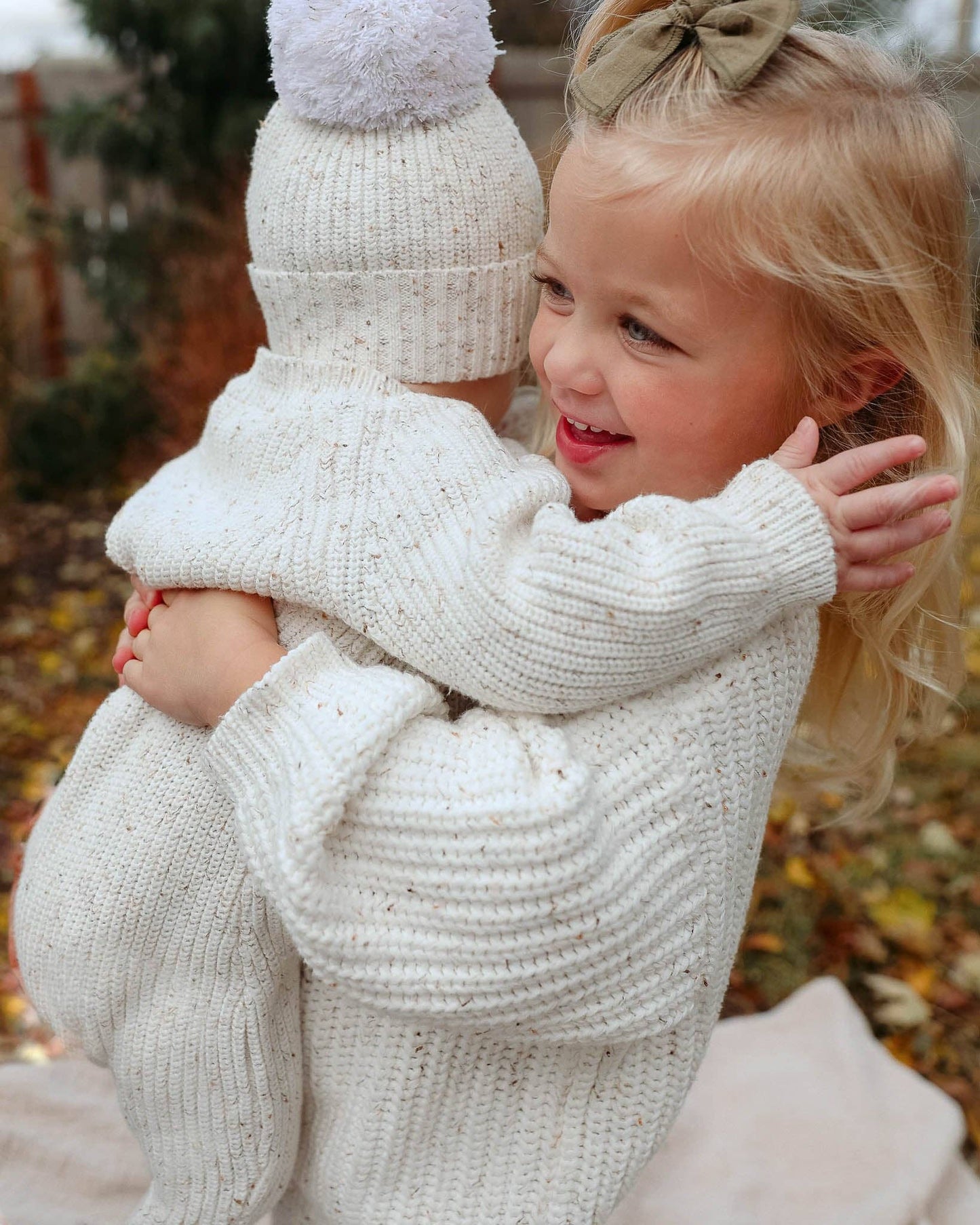 Kids Chunky Knit Braided Sweater | Fog