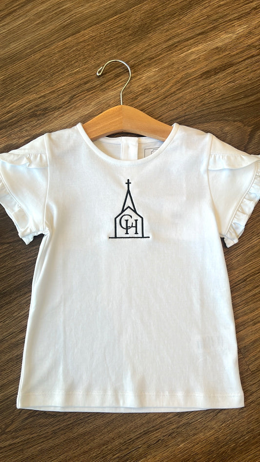 Winnie Girls' Pima Cotton Shirt w/ Chapel Hill Logo