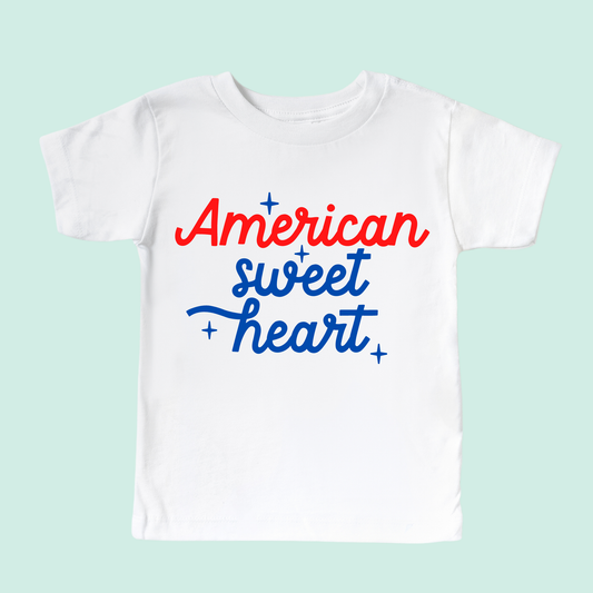 American Sweet Heart 4th of July Shirt | White