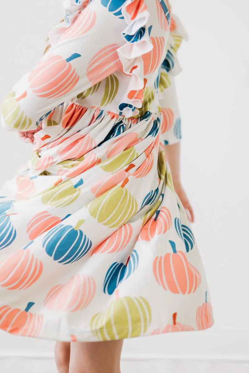 Pumpkin Kisses, Harvest Wishes Ruffle Twirl Dress