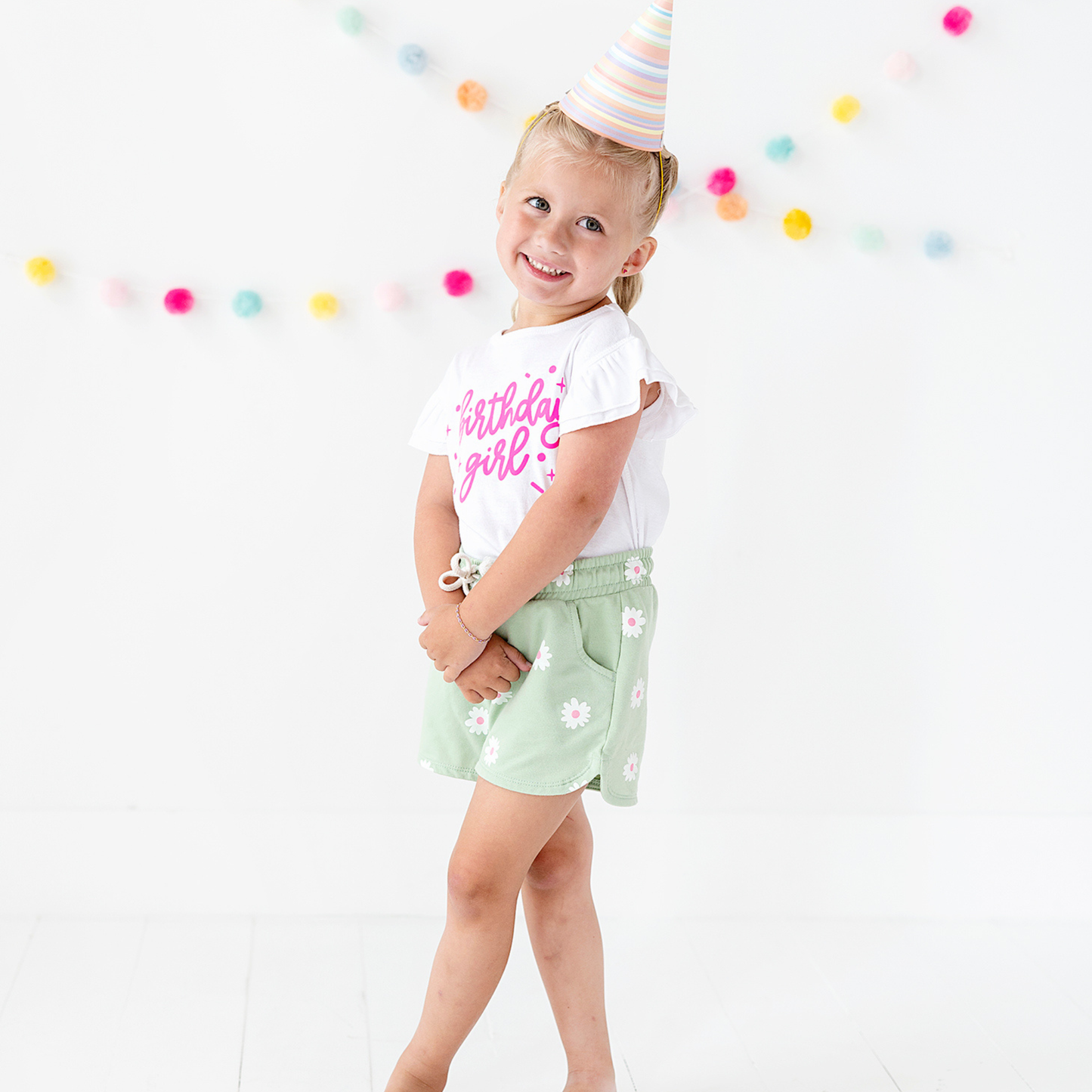 Birthday Girl Ruffled Top | White