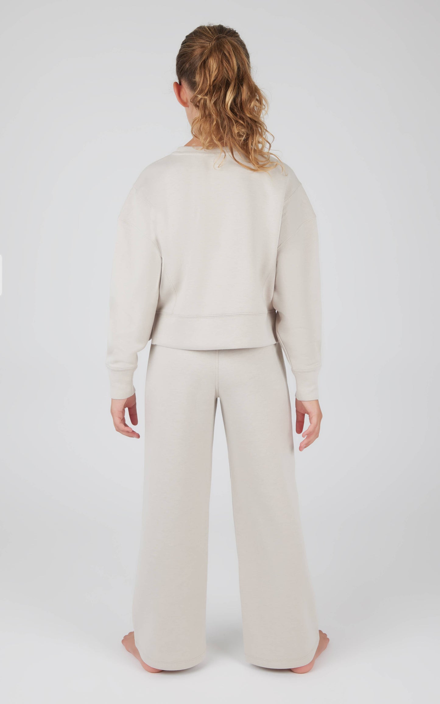 Girls Everyday Scuba Side Slit Pullover and Pant - Set: Htr. Nacreous Cloud