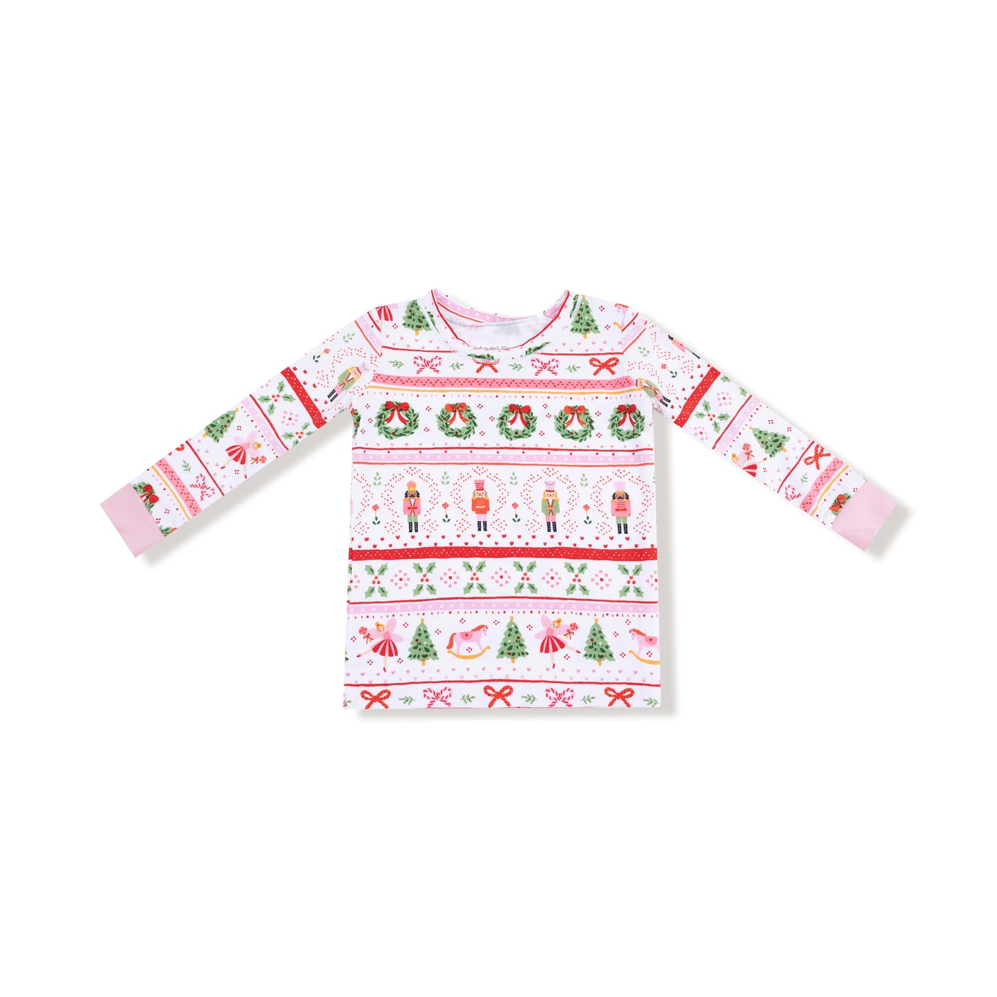 Loungewear Long Sleeve Set | Sugar Plum Fairy Pink Nutcracker Fair Isle