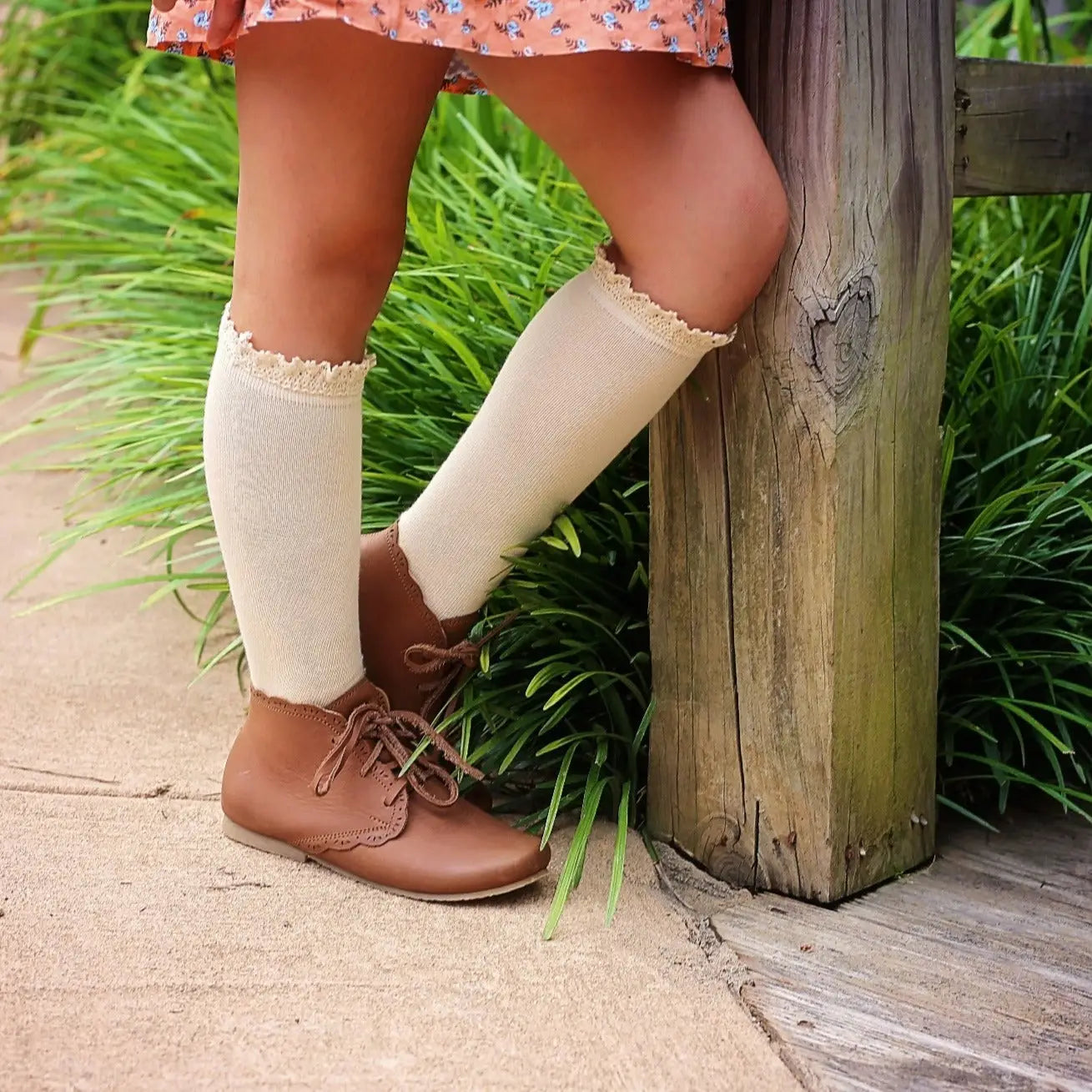 Little Stocking Co. - Vanilla Lace Top Knee Highs