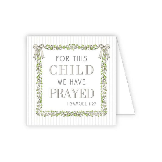 Baby Verse White Floral Frame and Bows Enclosure Card