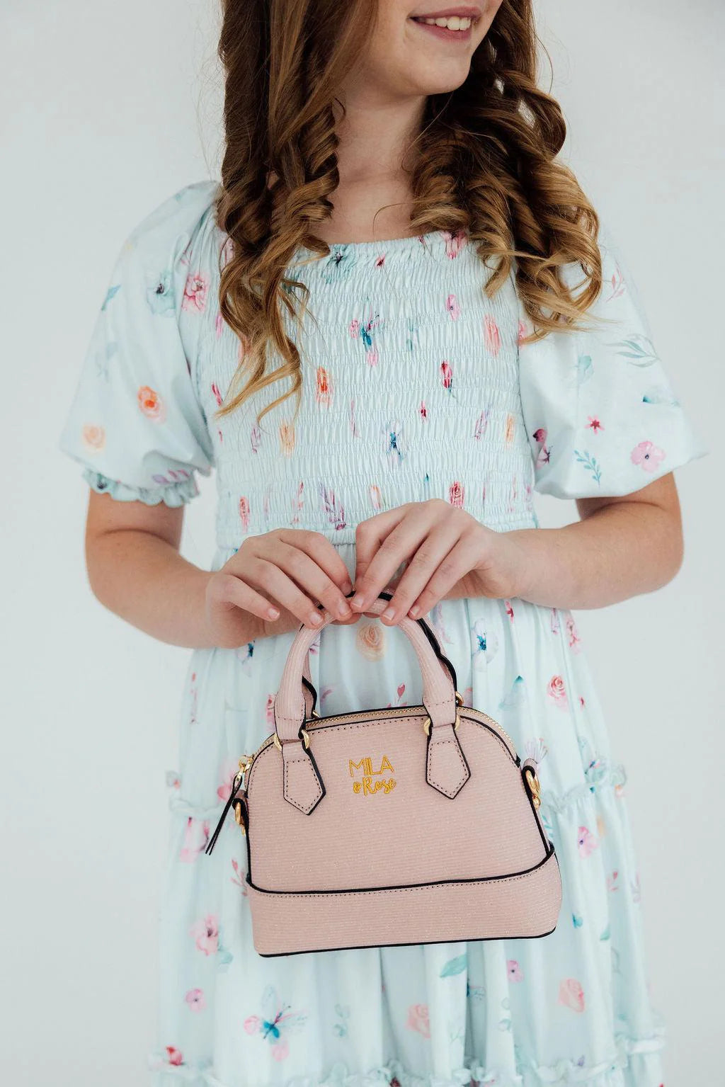 Girl's Crossbody Purse | Light Pink Shimmer