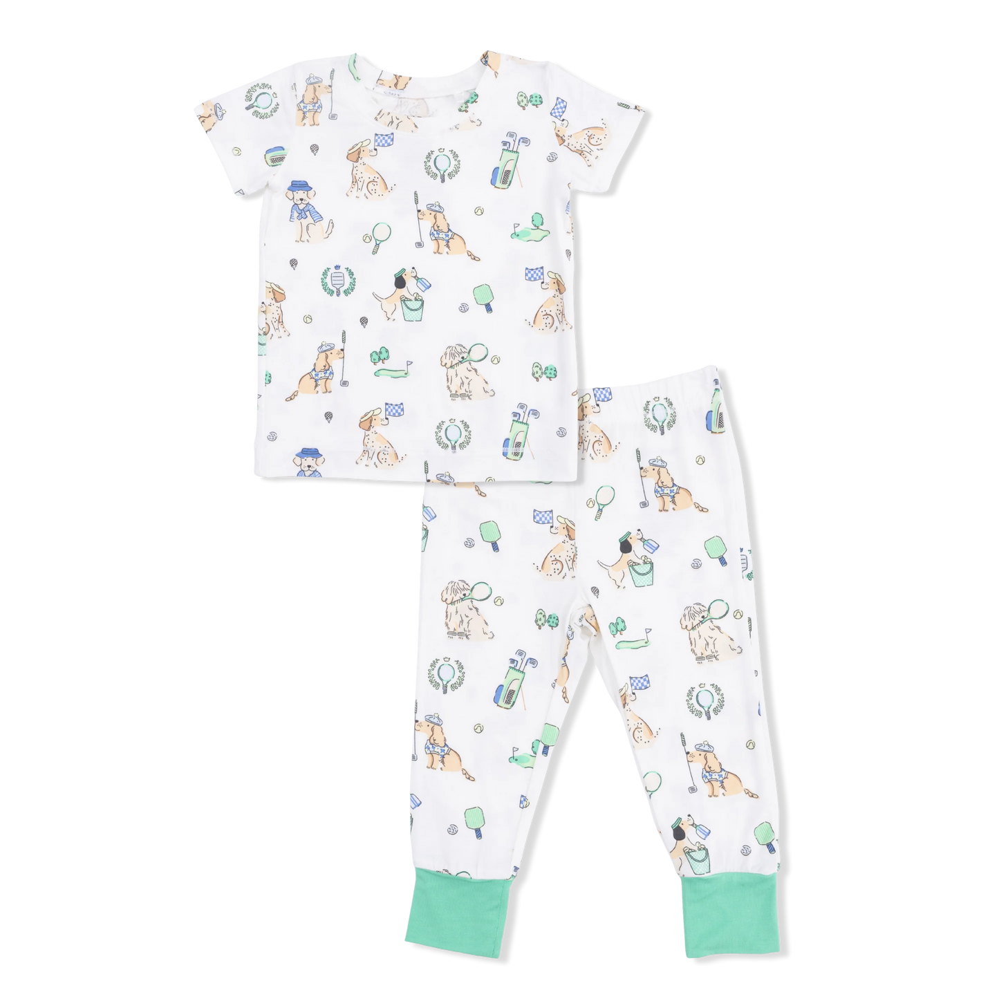 Short Sleeve Loungewear Set | Neutral Country Club Dogs