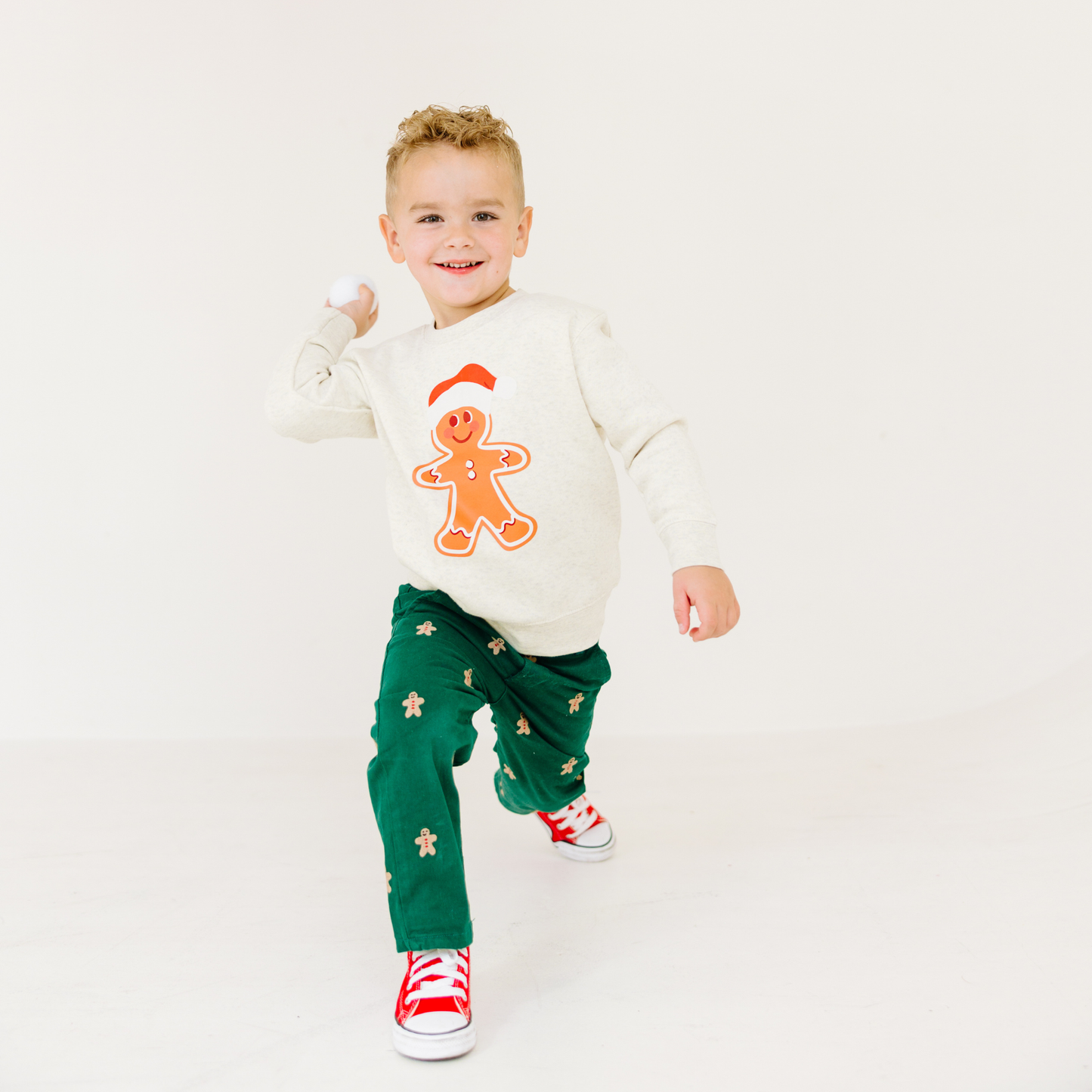 Gingerbread Man Christmas Kids Sweatshirt