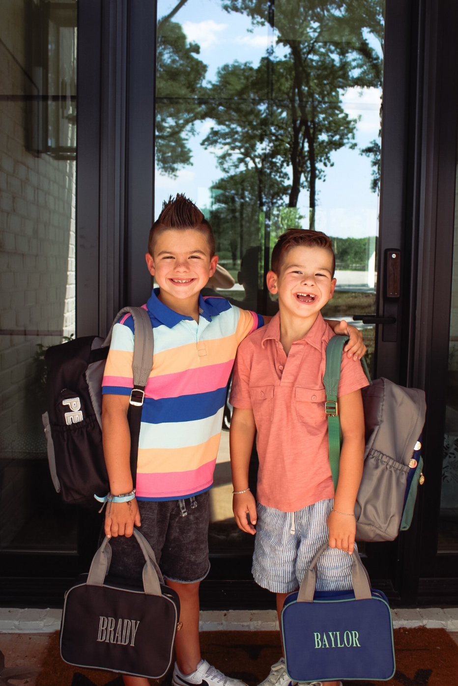 Green, Navy & Green Colorblock Backpack: Standard