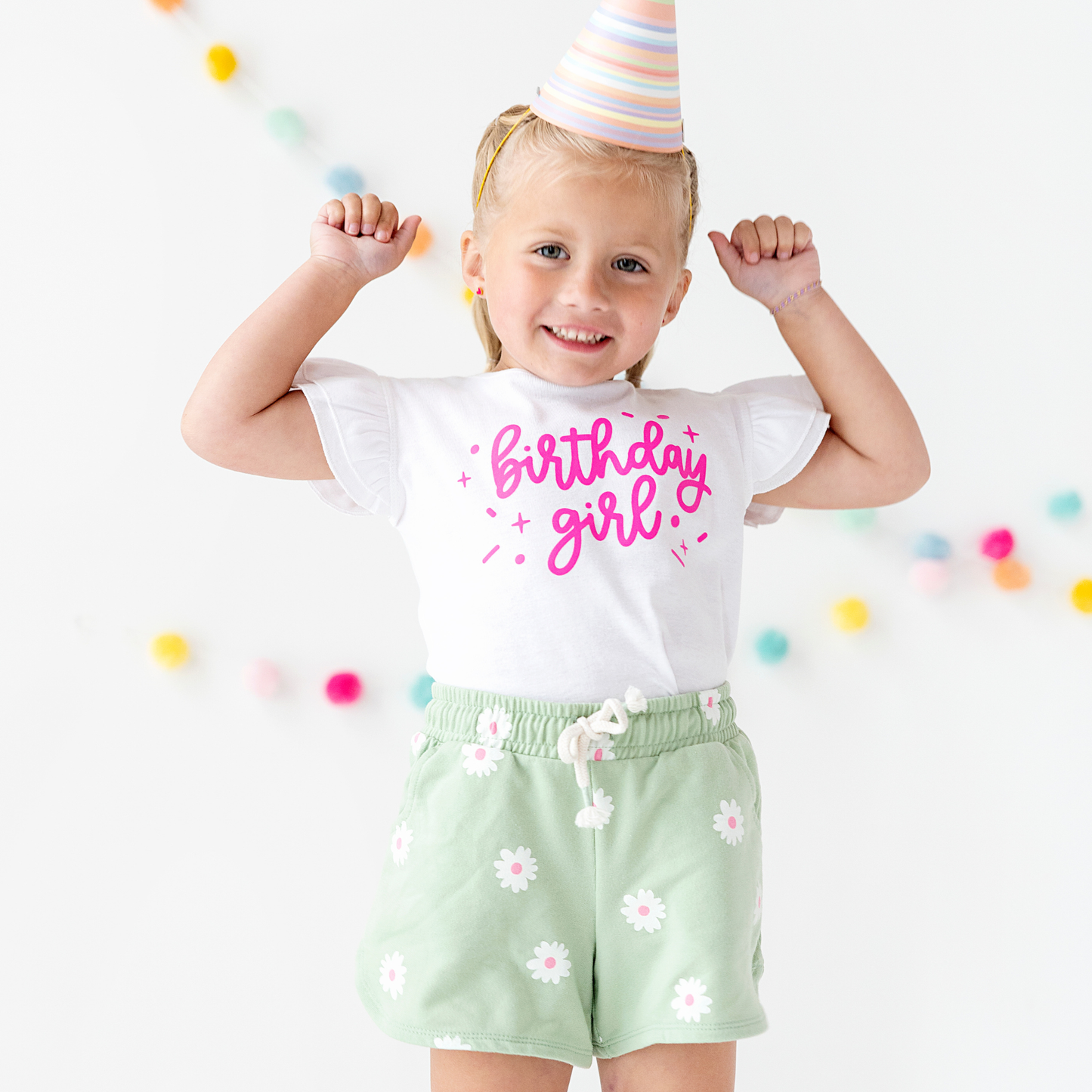 Birthday Girl Ruffled Top | White