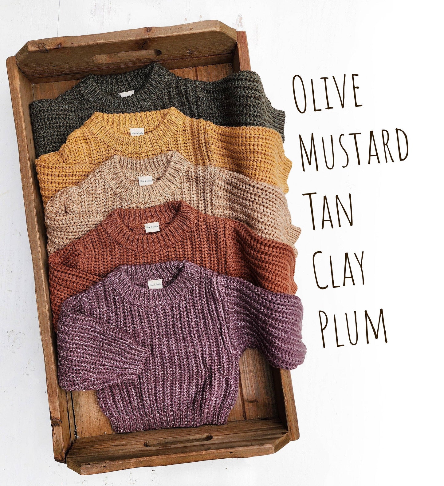 Kids Chunky Knit Braided Sweater | Olive