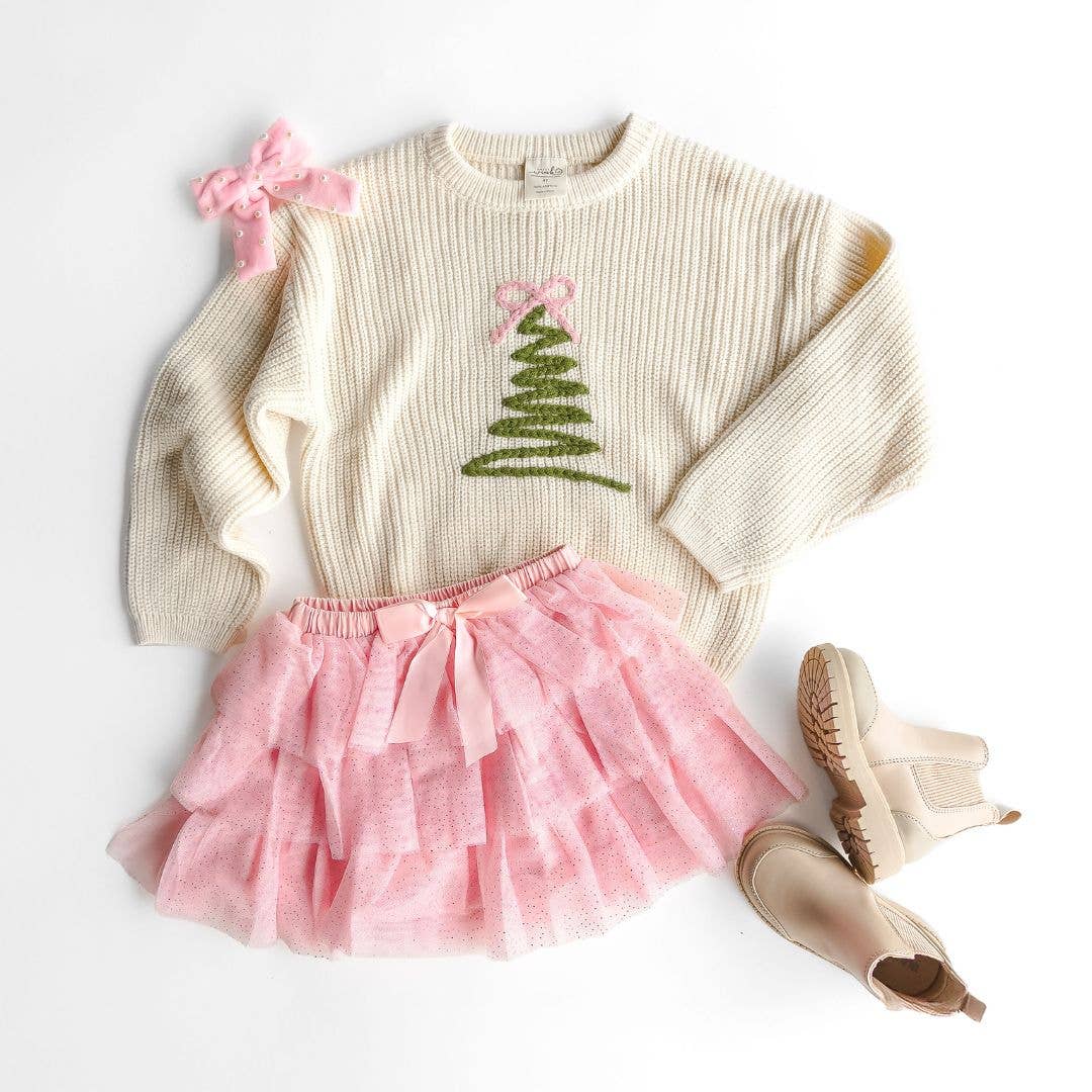 Coquette Christmas Tree Knit Sweater