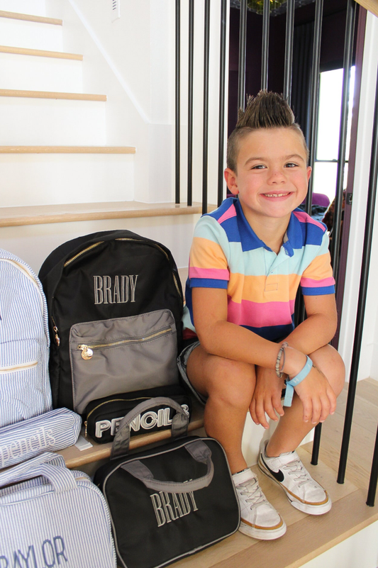 Black + Grey Colorblock Backpack: Standard