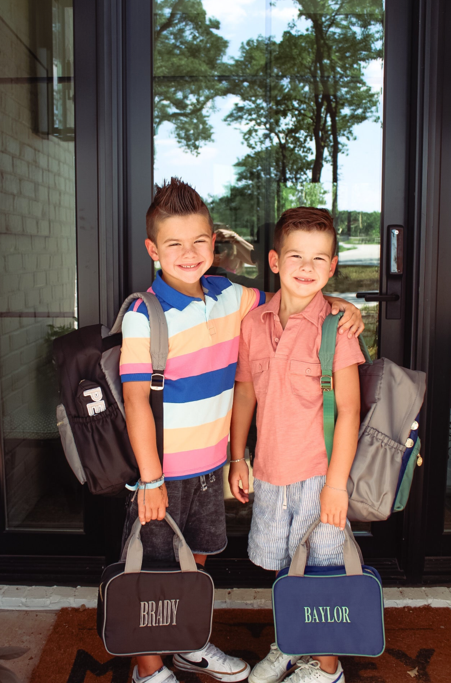 Black + Grey Colorblock Backpack: Standard