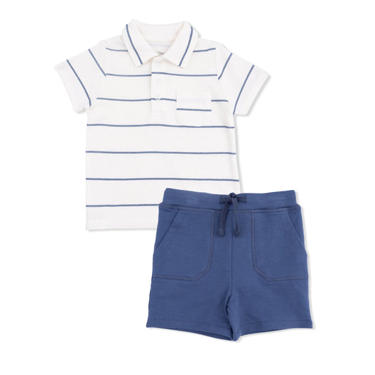 Polo with Casual Shorts | Vintage Stripe