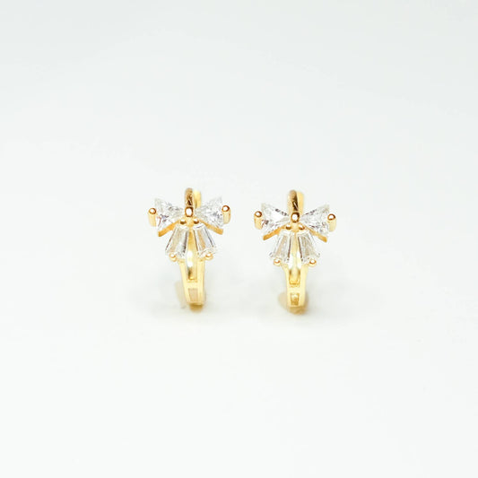 Rock Paper Scissors - Coquette Bow Huggie Earring