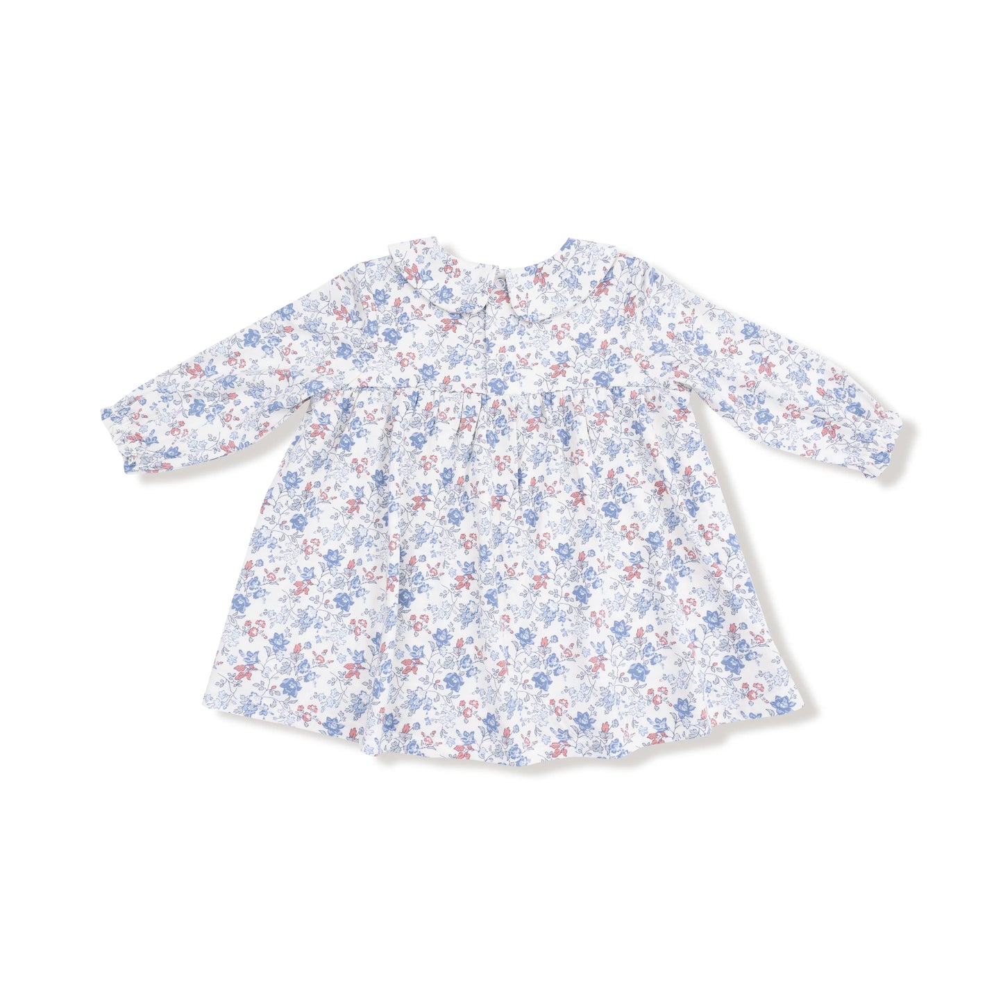 Simple Long Sleeve Peter Pan Collar Dress & Diaper Cover | Country Girl Floral