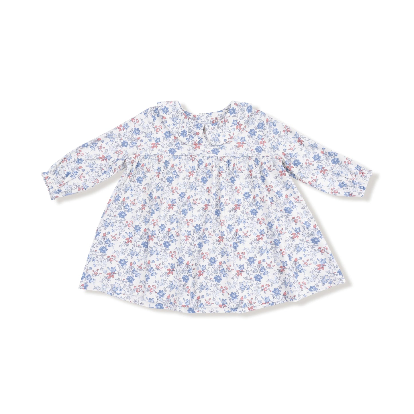 Simple Long Sleeve Peter Pan Collar Dress & Diaper Cover | Country Girl Floral