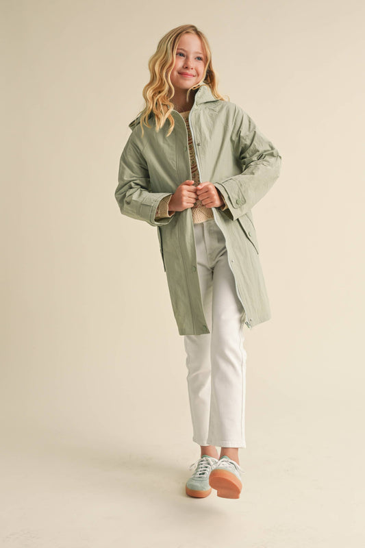 Tween Girls Lightweight Long Parka