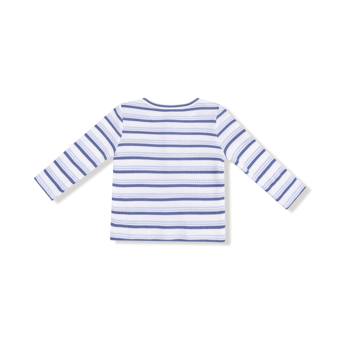 Long Sleeve Henley | Blue Vintage Stripe