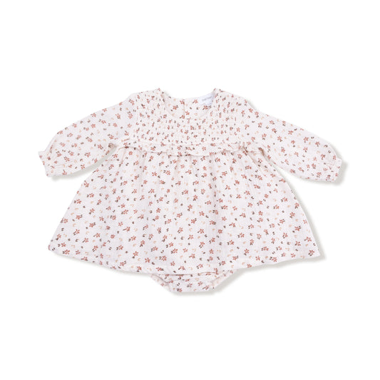 Longsleeve Smocked Ruffle Bubble with Skirt | Carrie Floral