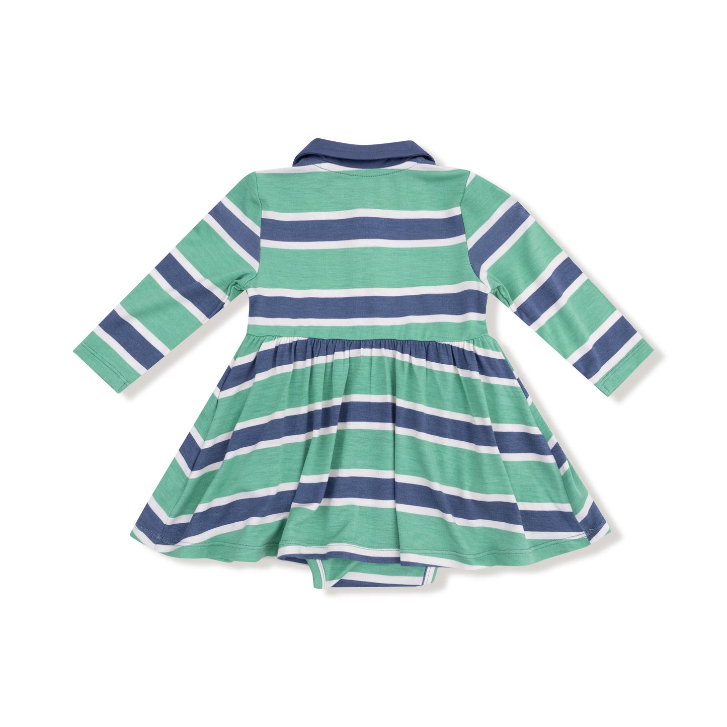 Longsleeve Polo Bodysuit Dress | Rugby Stripe