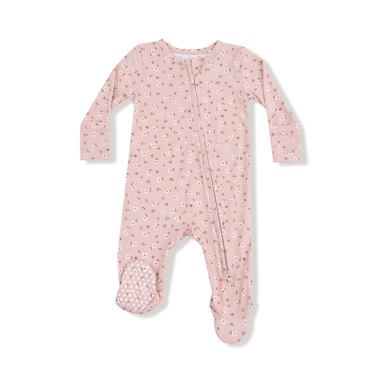 2-Way Zipper Bamboo Footie | Pink Carrie Floral