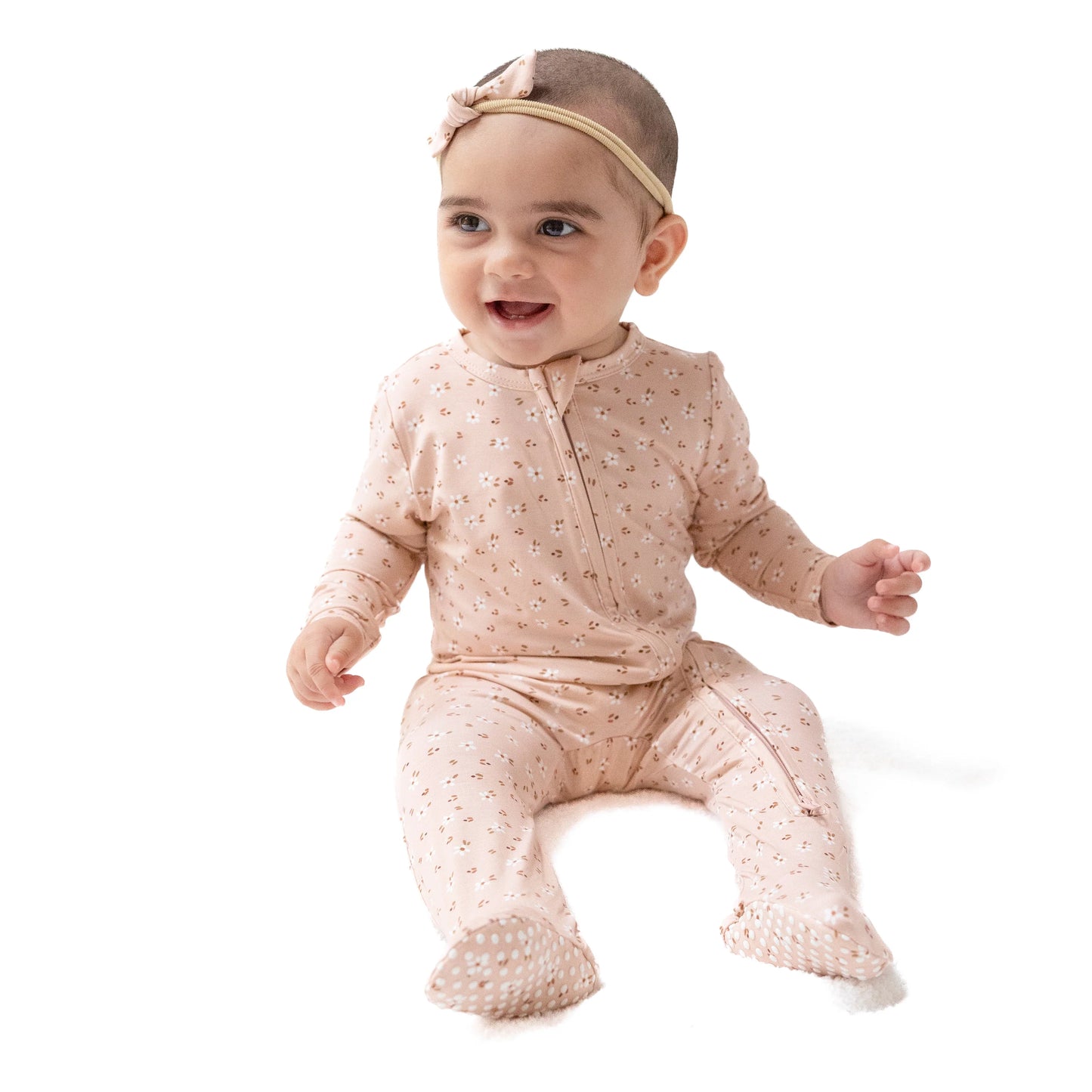 2-Way Zipper Bamboo Footie | Pink Carrie Floral