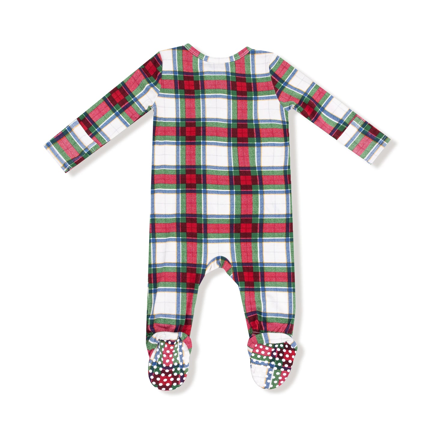 2 Way Zipper Footie | Holiday Plaid