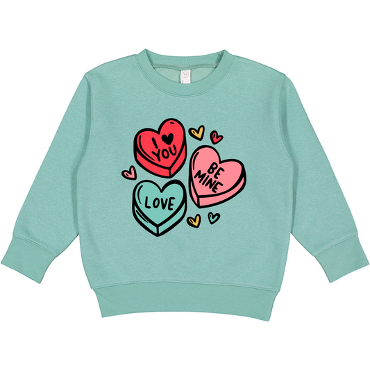 Candy Hearts Sweatshirt | Teal