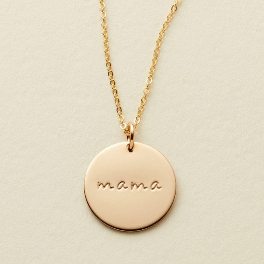 Mama Disc Necklace: Gold Filled / 16"-18"