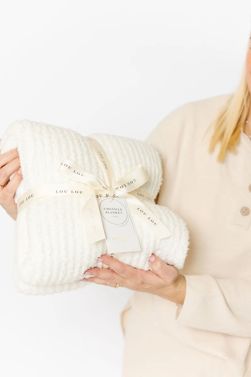Chenille Blanket Large (45x45) | White
