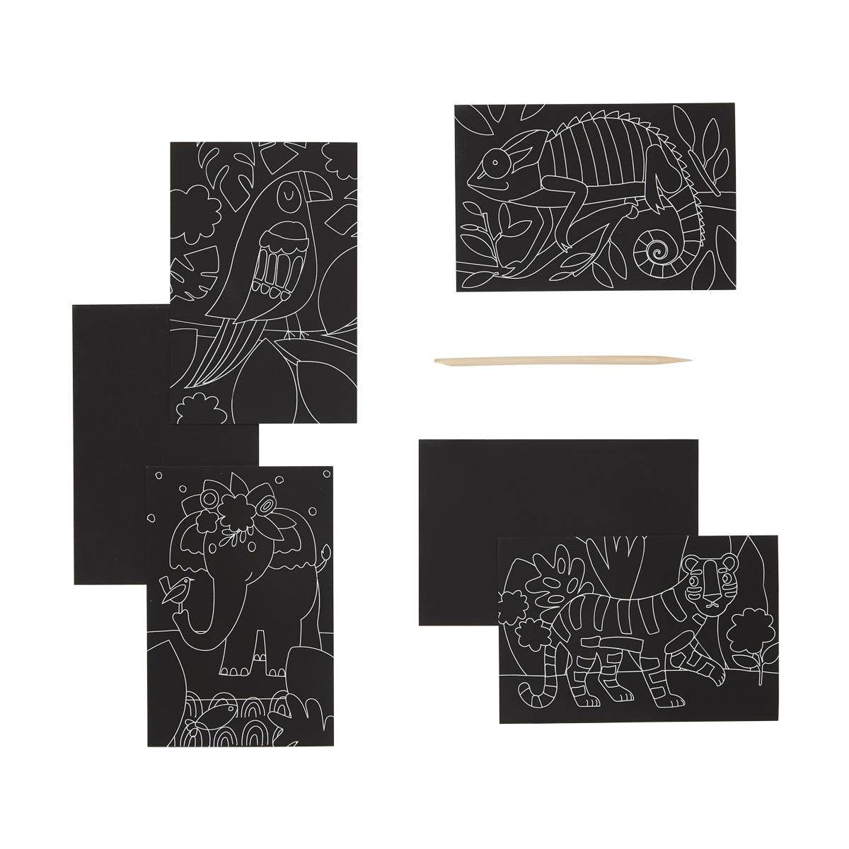 OOLY - Mini Scratch & Scribble Art Kit: Jungle Fun