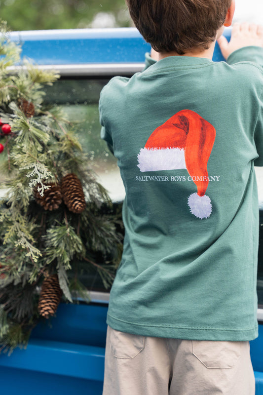 Santa Hat Graphic Tee LS | Green