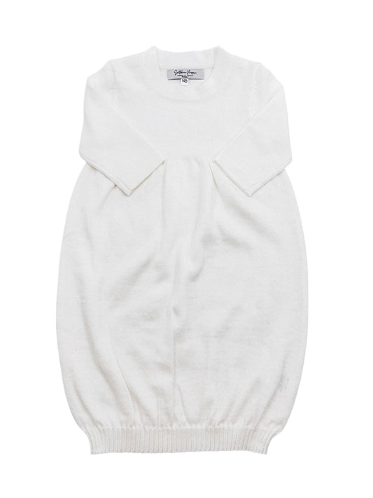 Knit Gown w/ Straight Edge | Cream