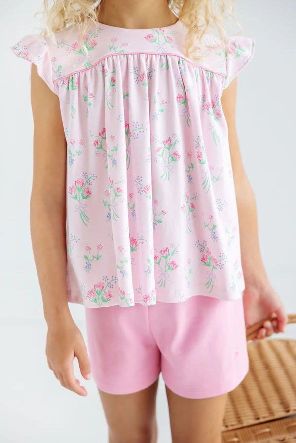 Shipley Shorts With Bow and Stork in Hamptons Hot Pink/ Worth Avenue White