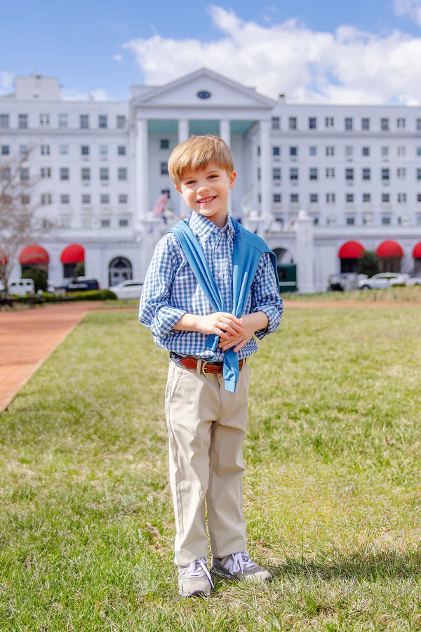 Dean's List Dress Shirt | Barnsley Blue Gingham w/ Gallatin Green Stork