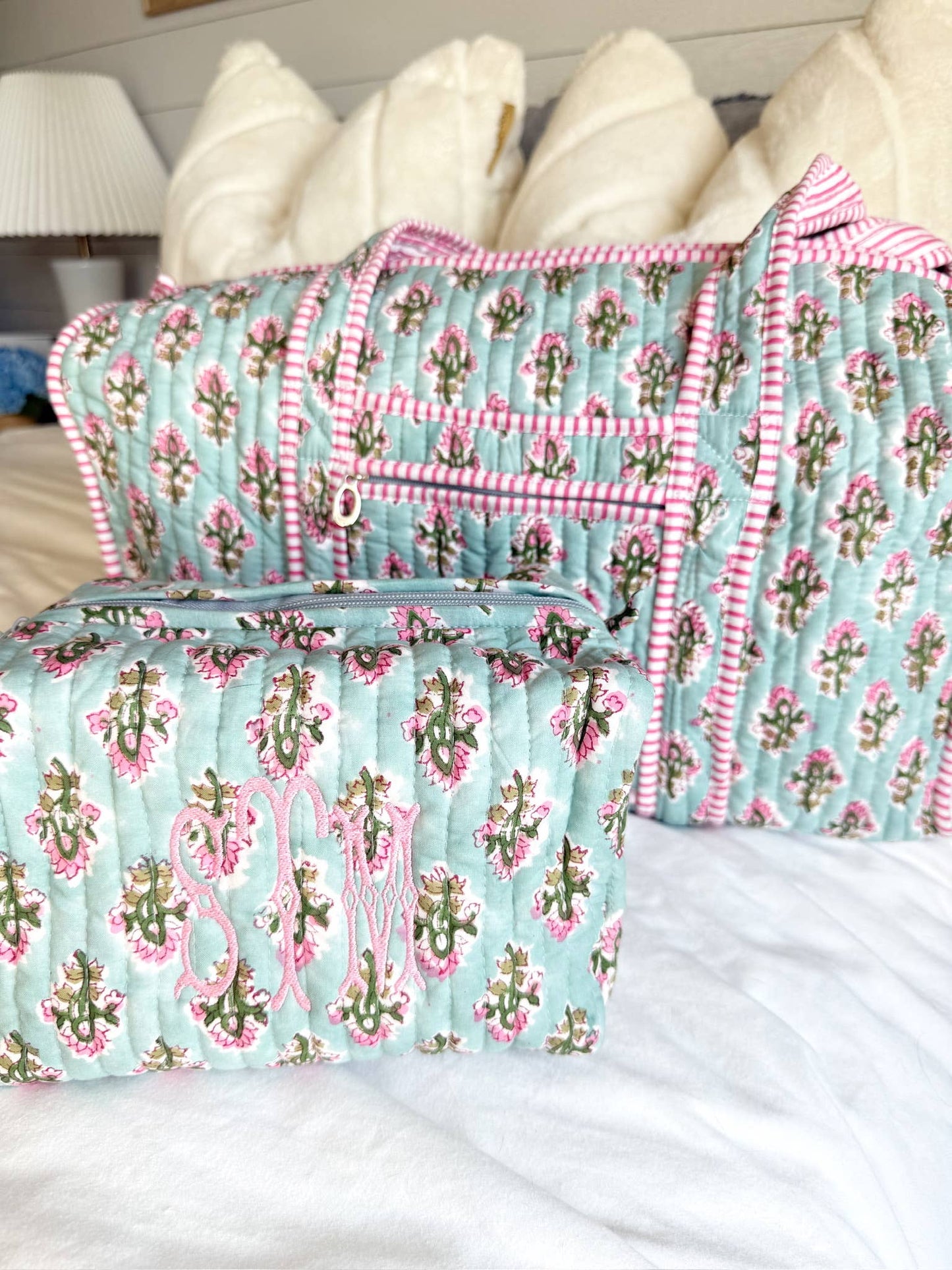 Quilted Block - Print Duffel Bag: Vibrant Orchid