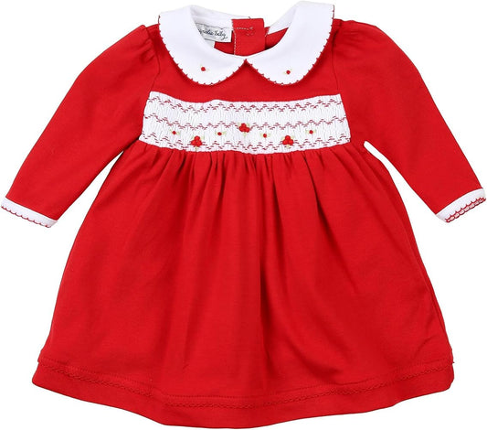 Clara and Colton Smocked Collared Longsleeve Dress