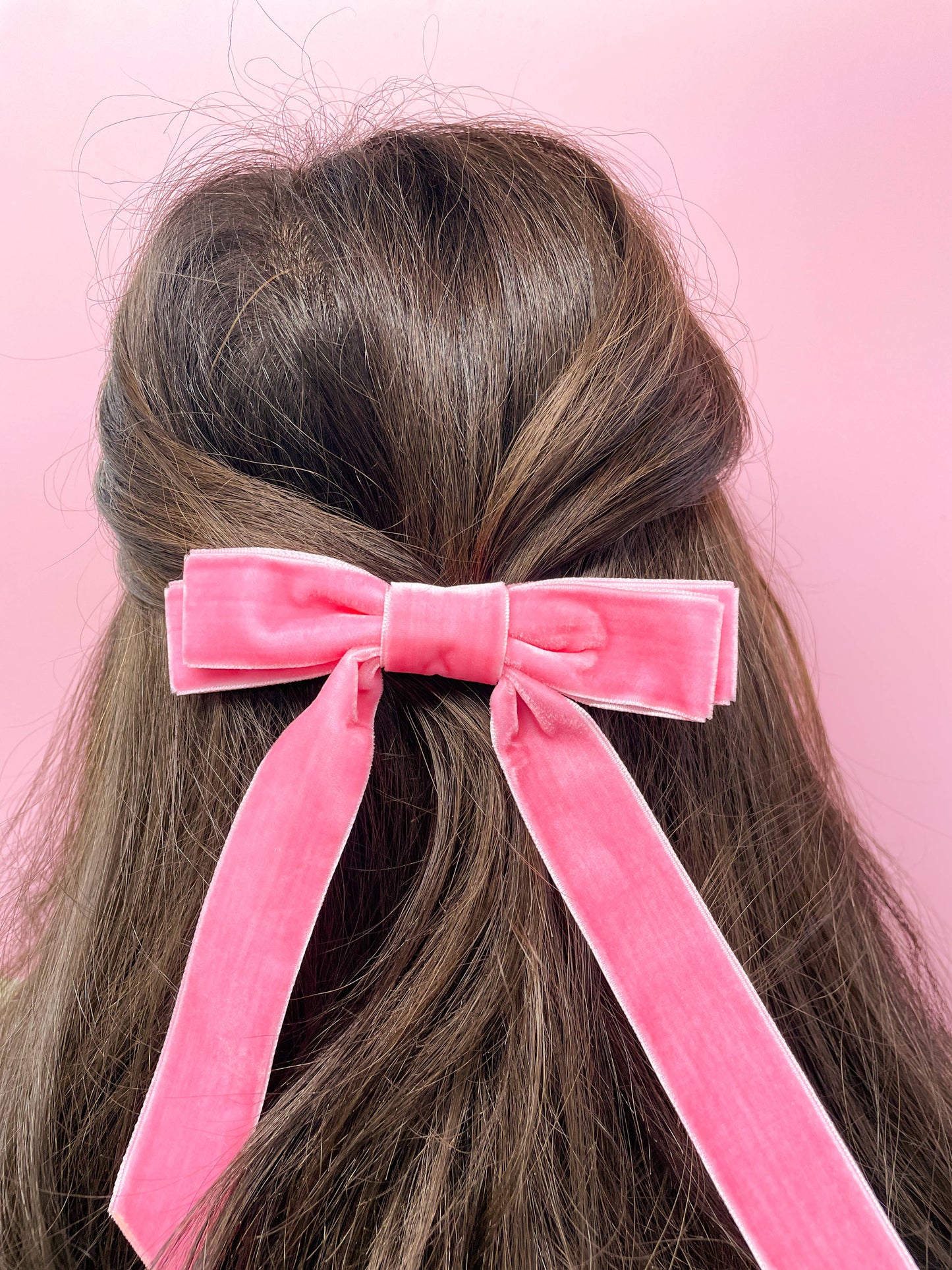 Velvet Ribbon Hair Bow Clip