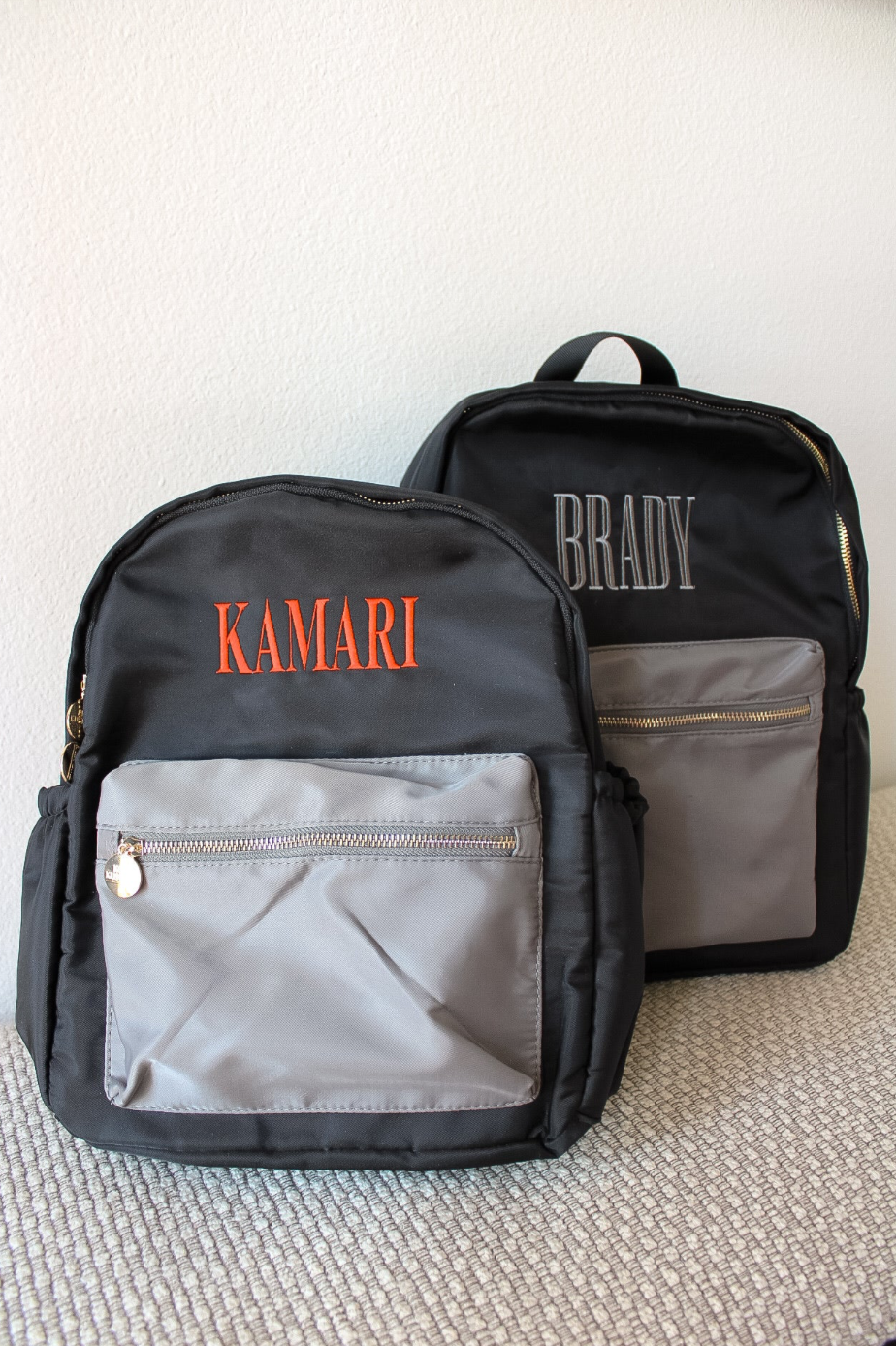 Black + Grey Colorblock Backpack: Standard