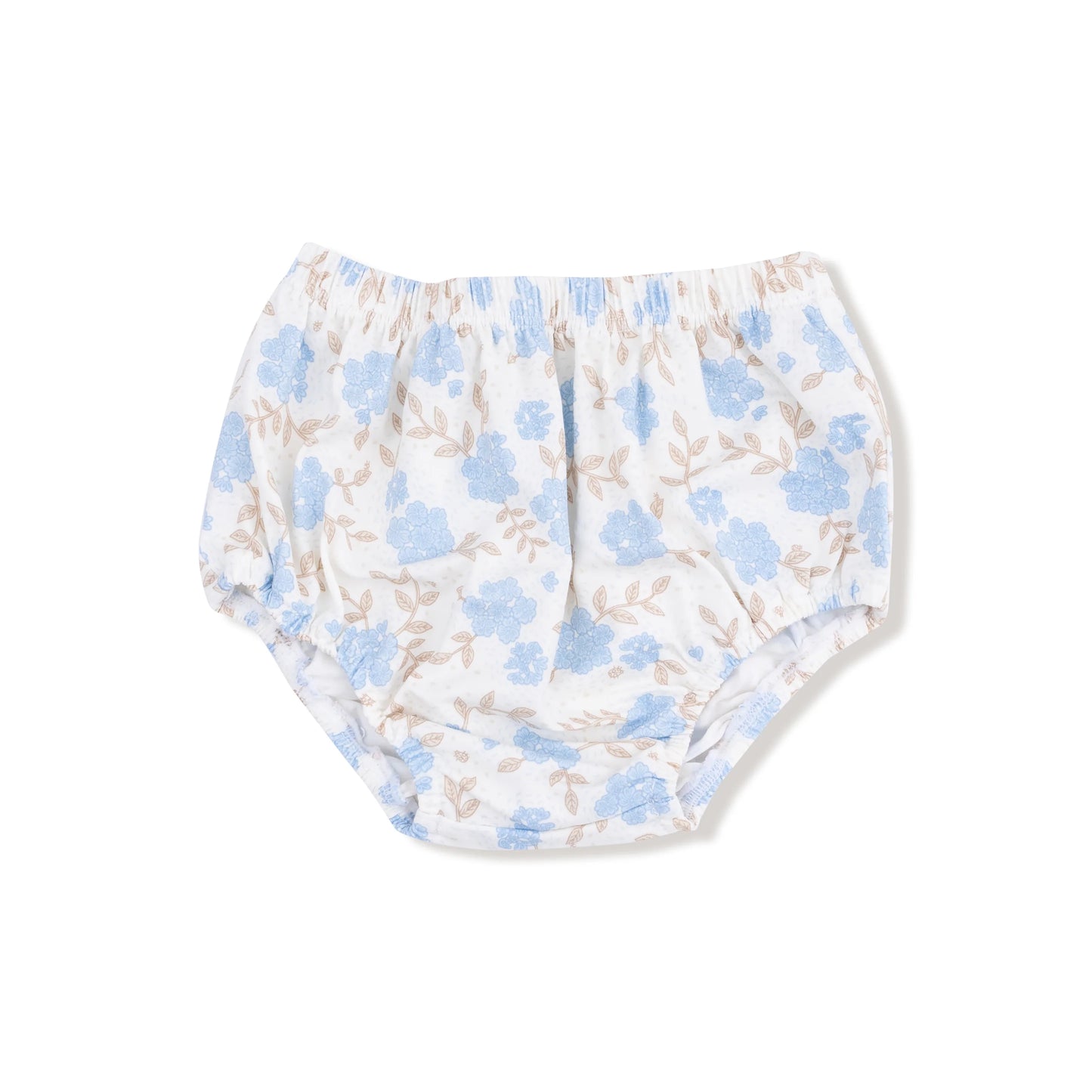 Peter Pan Collar Dress w/ Smocking & Diaper Cover | Baby Blue Floral
