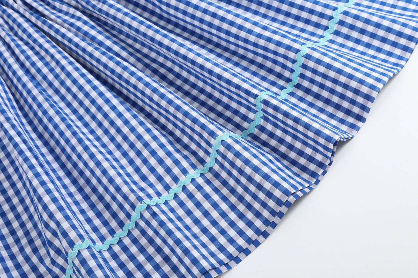 Royal Blue Gingham School Smocked Bishop Dress