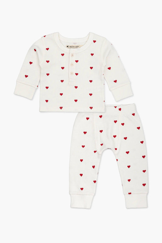 Valentine's Day Waffle Two-Piece Set | Tiny Hearts