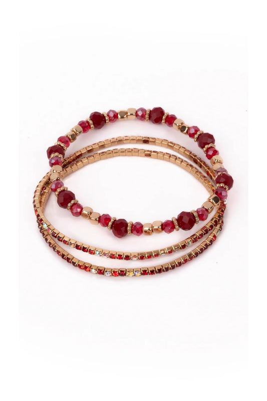 Boutique Red Ruby Bracelet Set