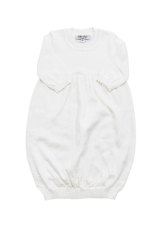Knit Gown w/ Scalloped Edge | Cream