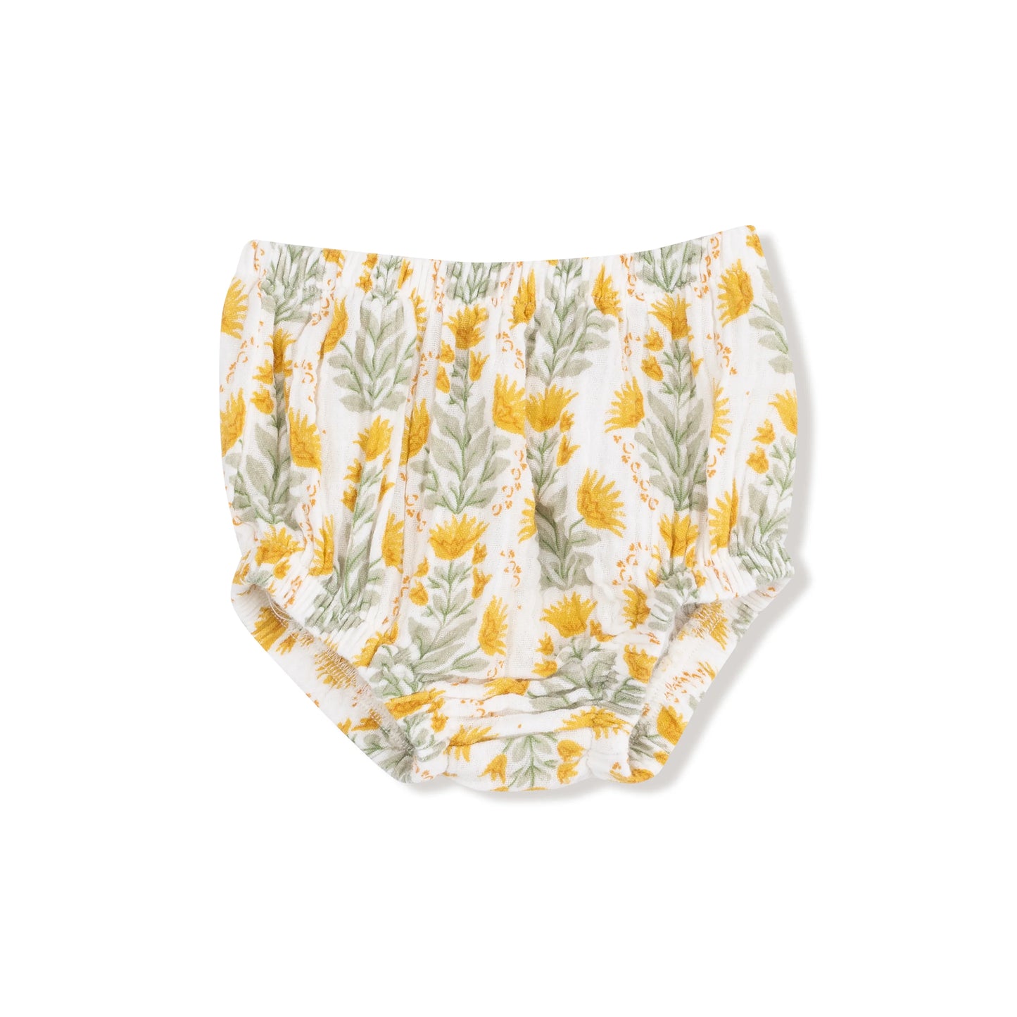 Long Sleeve Ruffle Smocked Neck Dress & Diaper Cover | Winter Dandelions