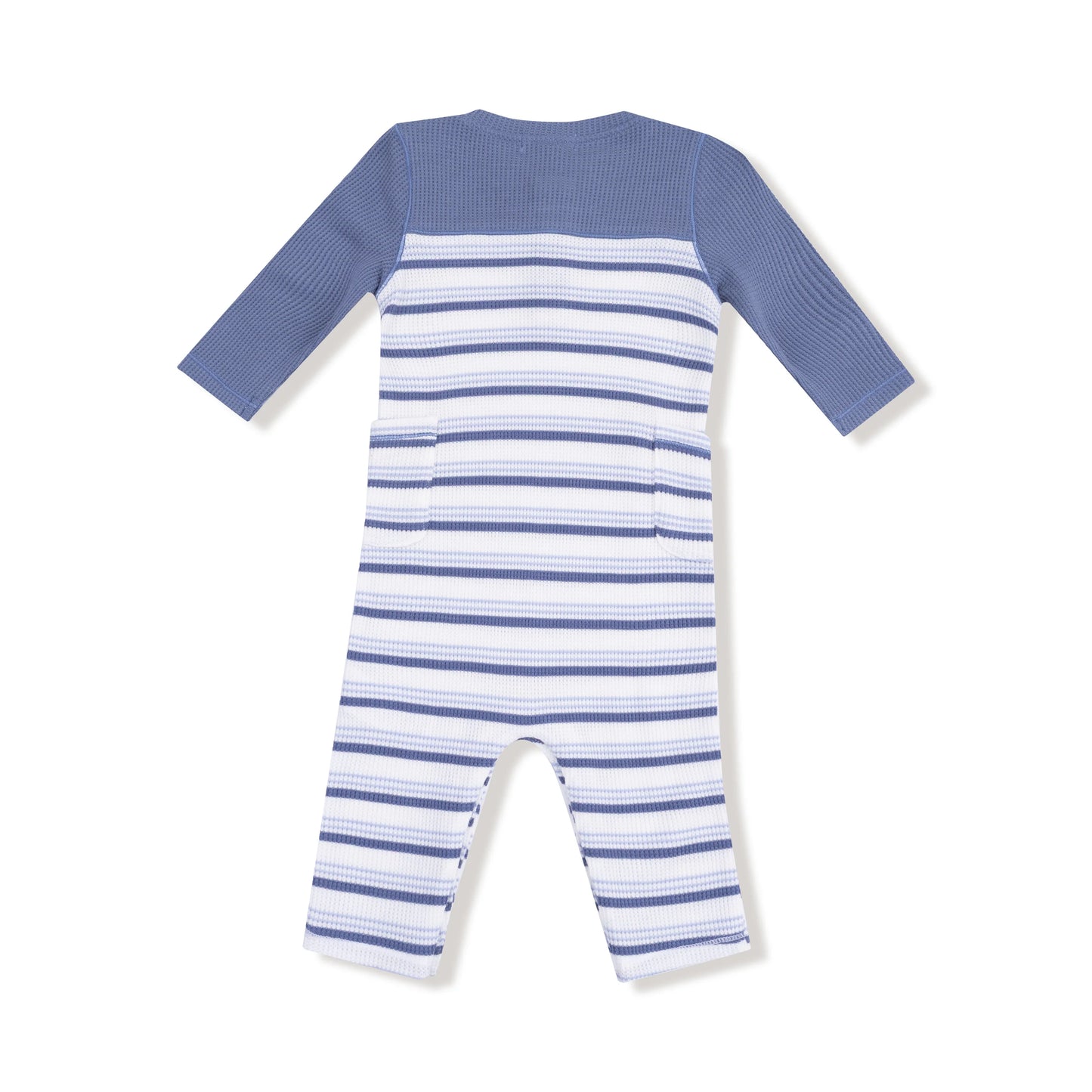 Romper with Contrast Sleeves | Blue Vintage Stripe