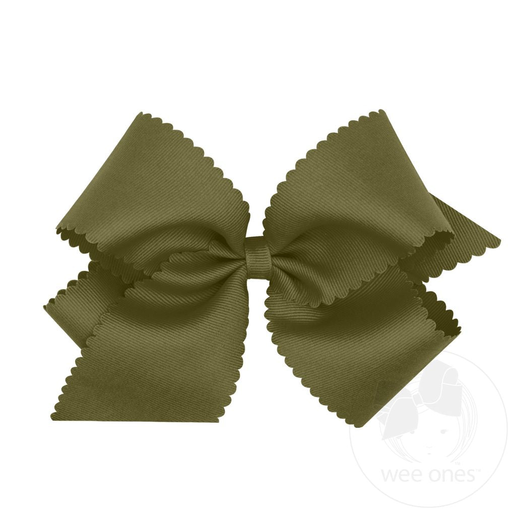 King Scalloped Edge Grosgrain Bow