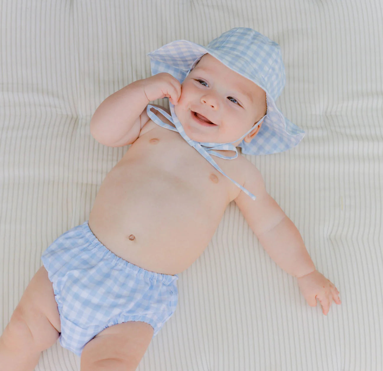 Oasis Blue Gingham Diaper Bloomer Cover